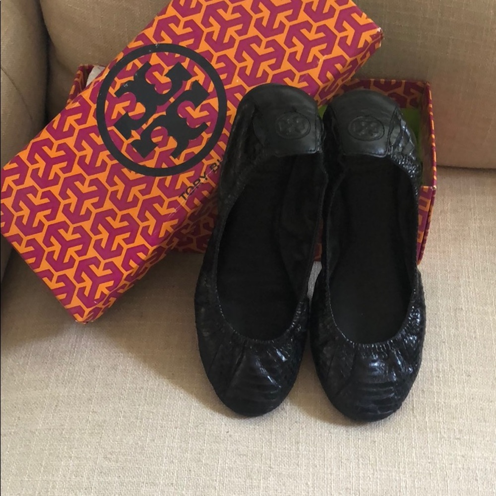 Tory Burch Eddie Snake Python Flat